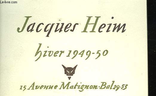 JACQUES HEIM - HIVER 1949-50
