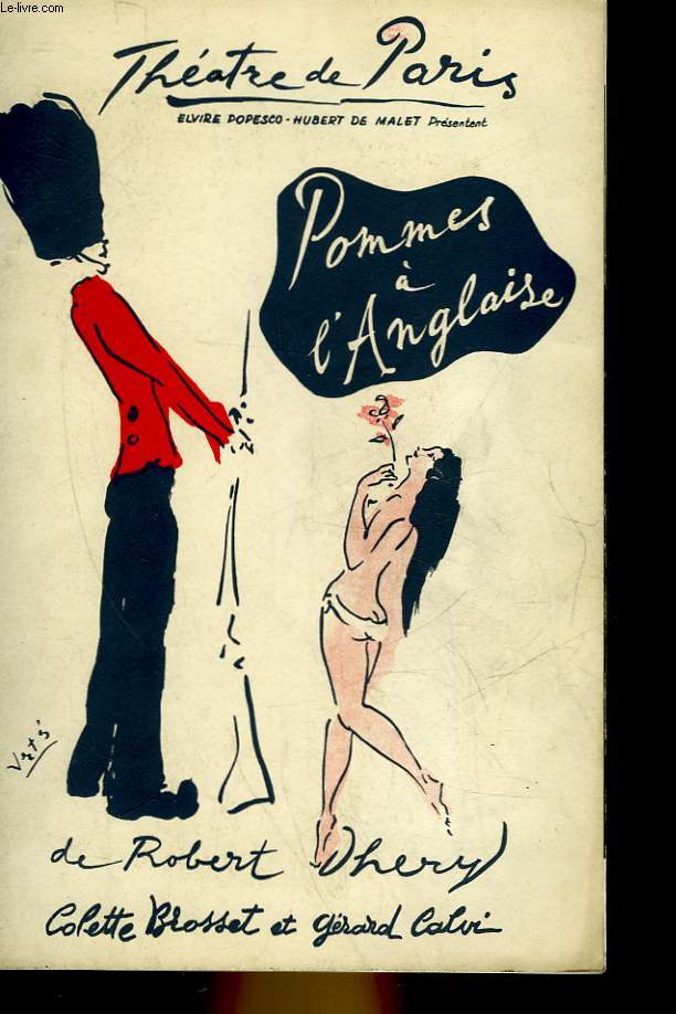 1 PROGRAMME - THEATRE DE PARIS - POMMES A L'ANGLAISE