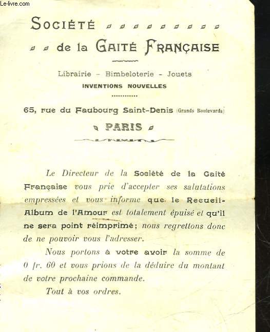 SOCIETE DE LA GAITE FRANCAISE