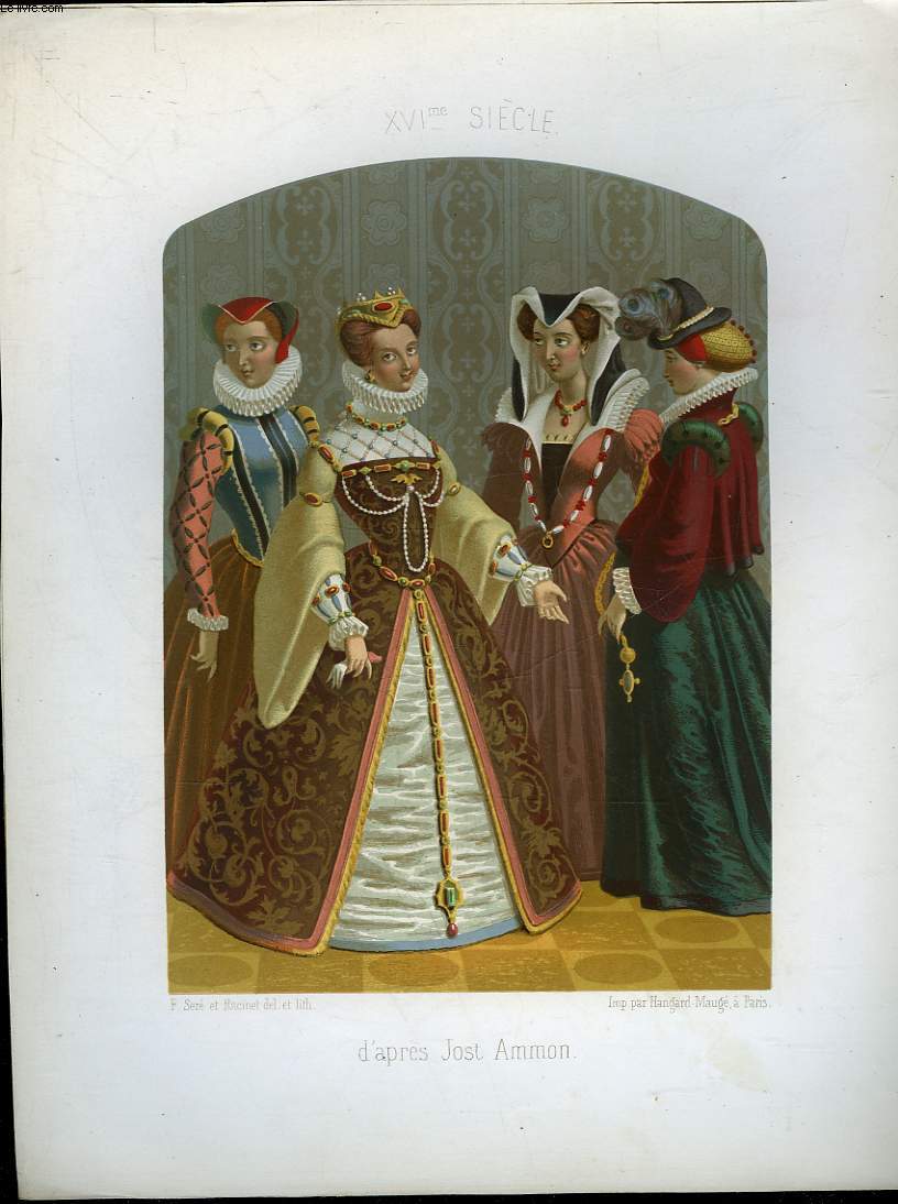 1 GRAVURE 19 COULEURS - 16 SIECLE - D'APRES JOST AMMON