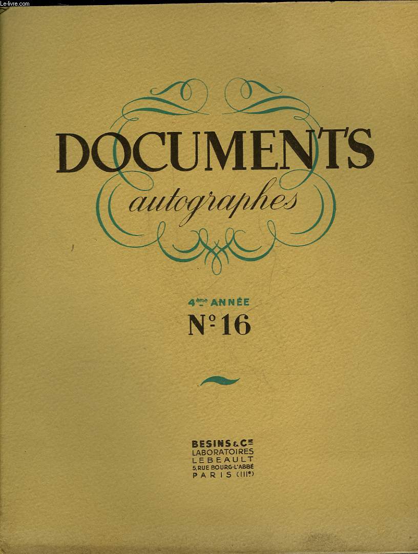 DOCUMENT AUTOGRAPHE - 4 ANNEE - N16 - COMMENTAIRE DE OCTAVE AUBRY SUR UNE LETTRE DE JOSEPH A NAPOLEON 1