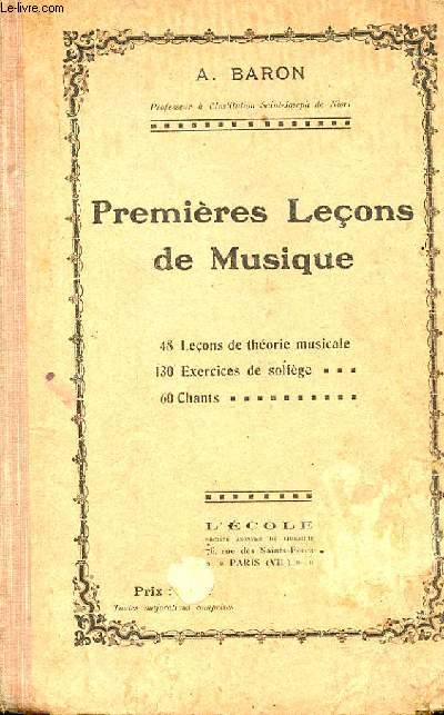 PREMIERES LECONS DE MUSIQUE