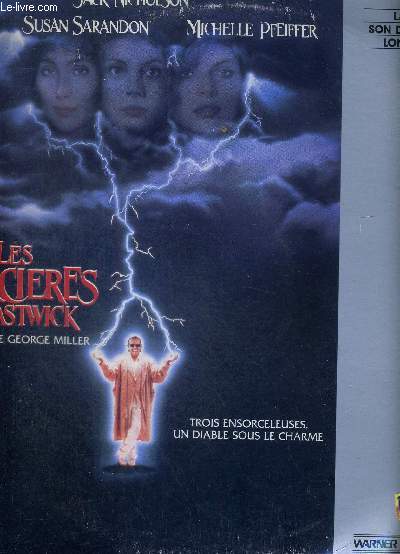 1 LASERDISC - LES SORCIERES D'EASTWICK - UN FILM DE GEORGES MILLER - AVEC JACK NICHOLSON - CHER - SUSAN SARANDON ET MICHELLE PFEIFFER