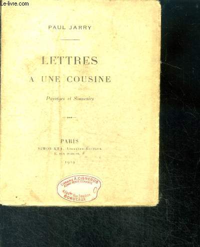 Lettre  une cousine Paysages et souvenirs