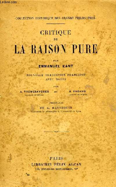 CRITIQUE DE LA RAISON PURE