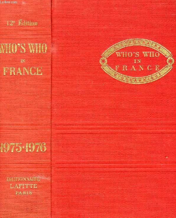 WHO'S WHO IN FRANCE, 1975-1976
