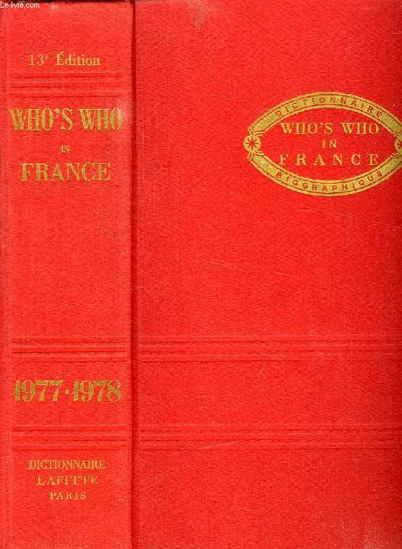 WHO'S WHO IN FRANCE, 1977-1978