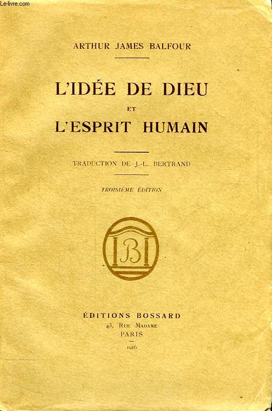 L'IDEE DE DIEU ET L'ESPRIT HUMAIN
