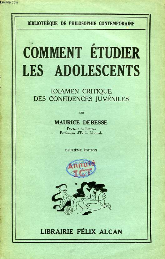 COMMENT ETUDIER LES ADOLESCENTS, EXAMEN CRITIQUE DES CONFIDENCES JUVENILES
