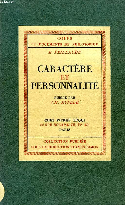 CARACTERE ET PERSONNALITE