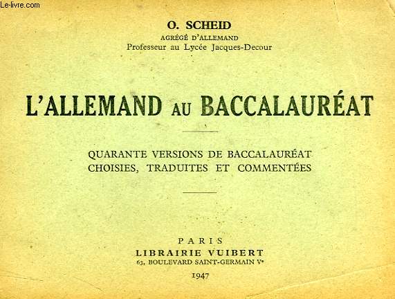 L'ALLEMAND AU BACCALAUREAT