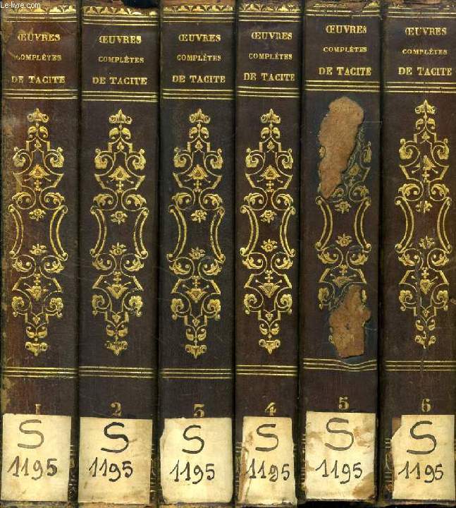 OEUVRES COMPLETES DE TACITE, TRADUCTION NOUVELLE, 6 TOMES (COMPLET)