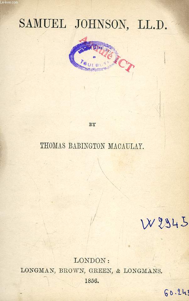 SAMUEL JOHNSON, LL.D.