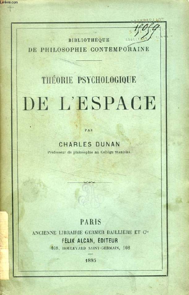 THEORIE PSYCHOLOGIQUE DE L'ESPACE