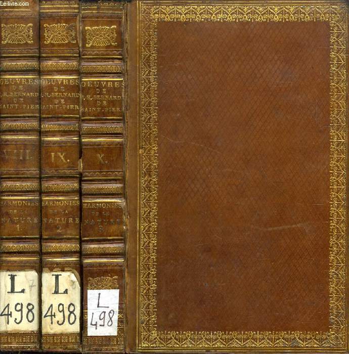 OEUVRES COMPLETES DE JACQUES-HENRI-BERNARDIN DE SAINT-PIERRE, TOMES VIII-IX-X, HARMONIES DE LA NATURE, I, II, III