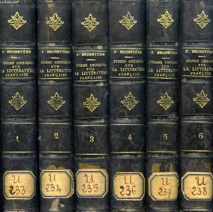 ETUDES CRITIQUES SUR L'HISTOIRE DE LA LITTERATURE FRANCAISE, 6 TOMES (SERIES)
