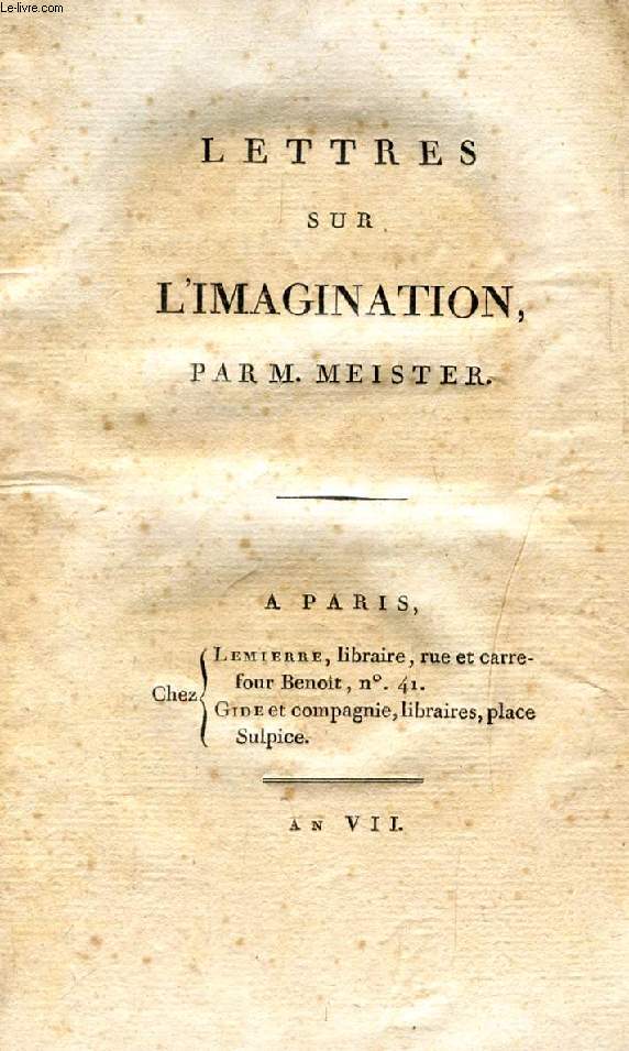 LETTRES SUR L'IMAGINATION