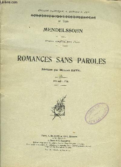ROMANCES SANS PAROLES
