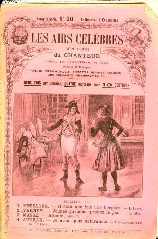 LES AIRS CELEBRES  IL ETAIT UNE FOIS UNE BERGERE / JEUNES GARCONS, PRENEZ LE PAS / ATTENTE / JE N'SUIS PAS NATURALISTE