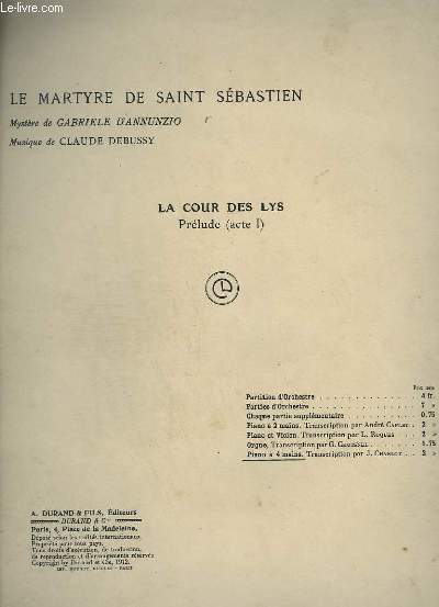 LA COURS DES LYS - ACTE 1 - PRELUDE - PIANO A QUATRE MAINS.