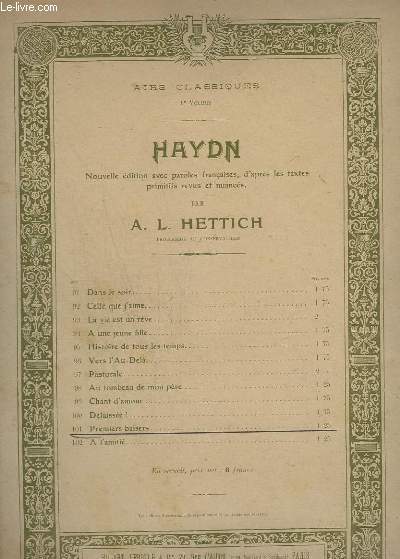 AIRS CLASSIQUES N101 : PREMIERS BAISERS - PIANO - TOUTES VOIX - 6 VOLUME.