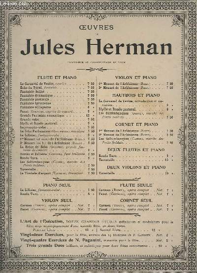 2 MENUET DE L'ARLESIENNE DE GEORGES BIZET - POUR PIANO ET FLUTE - OP.93.