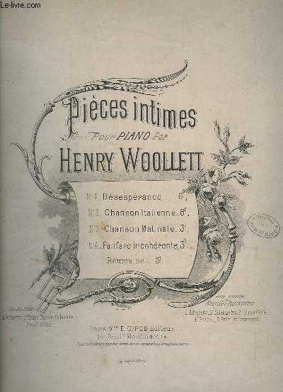 CHANSON MATINALE - PIECE INTIME N3 POUR PIANO - OP.85.