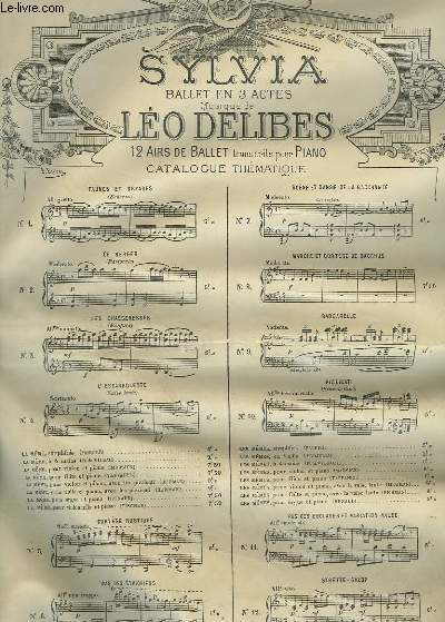 SYLVIA - N10 : LA NYMPHE DE DIANE - POUR PIANO.