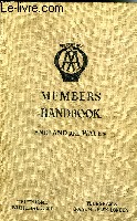 THE AUTOMOBILE HANDBOOK, ENGLAND & WALES (Post War Edition)