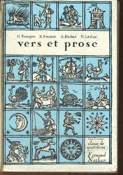 VERS ET PROSE. CLASSE DE QUATRIEME.