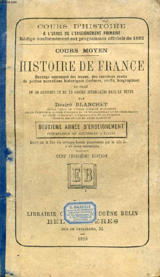 HISTOIRE DE FRANCE, 2e ANNEE D'ENSEIGNEMENT