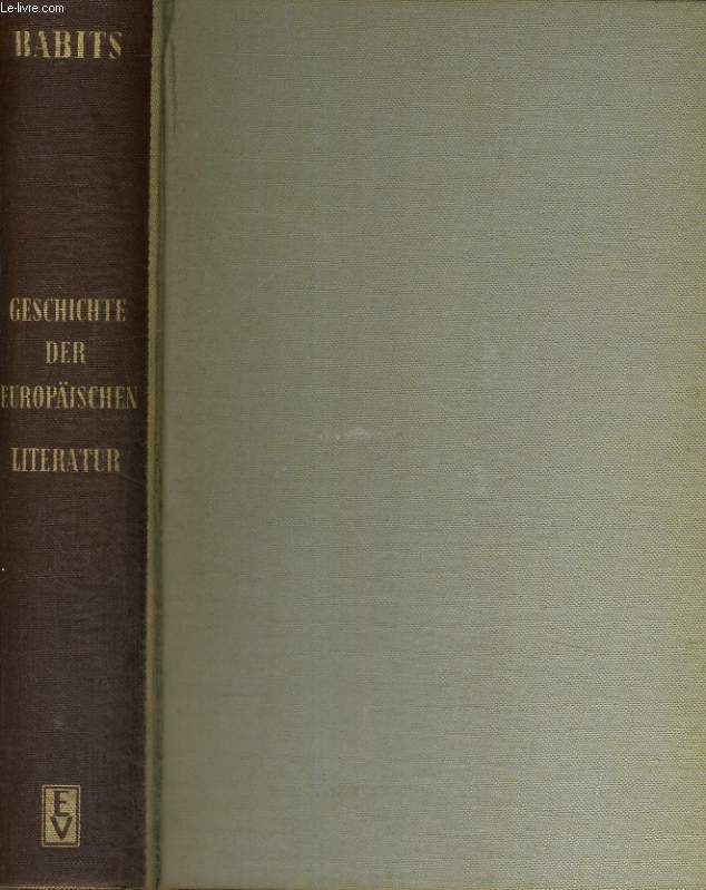 GESCHICHTE DER EUROPASCHEN LITERATUR