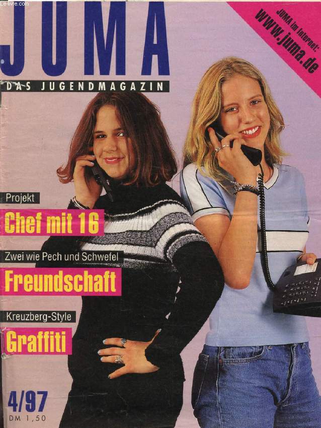 JUMA, DAS JUGENDMAGAZIN, 4/1997 (Inhalt: Projekt, Chef mit 16. Zwei wie Pech und  Schwefel, Freundschaft. Kreuzberg-Style, Graffiti...)
