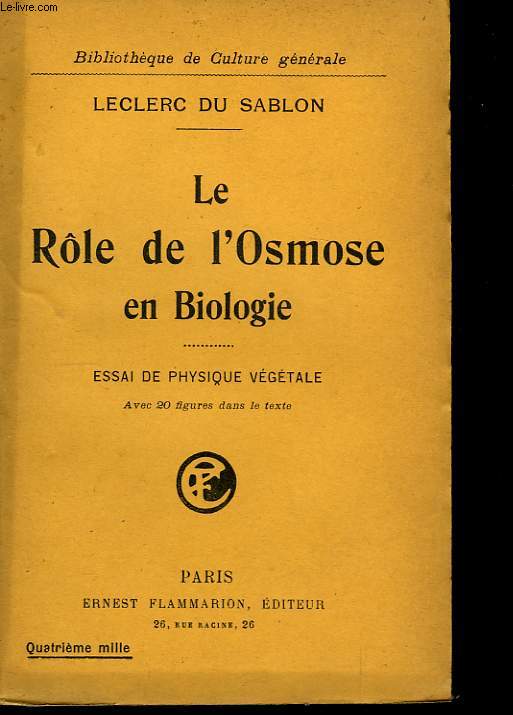 Le Rle de l'Osmose en Biologie.