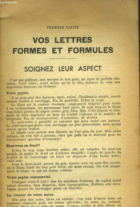 Recueil de types de lettres.
