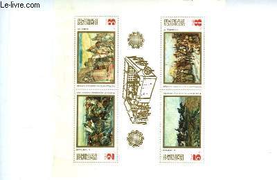Collection de 4 timbres-poste en un bloc, neufs, de Russie.