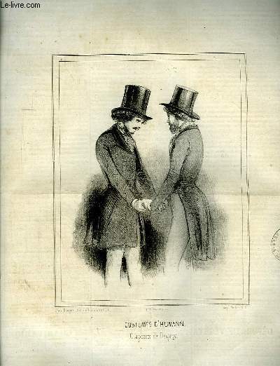 Le Charivari N44 - 9me anne. Costumes d'Humann - Chapeaux de Desprey, par Gavarni.