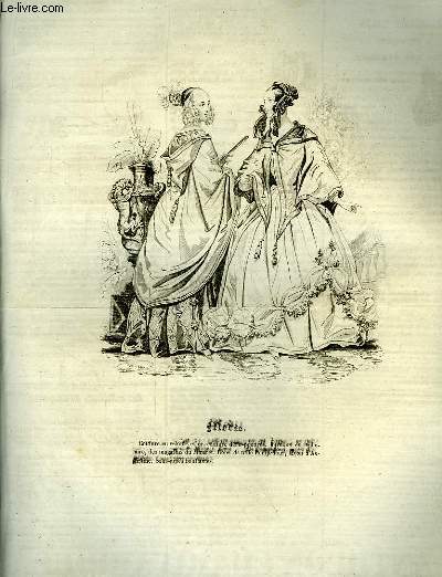 Le Charivari N51 - 9me anne. Modes - Coiffures en velours et or.  Timon A.M. Amilhau.