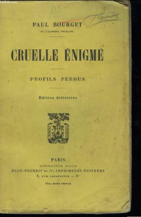 Cruelle nigme. Profils perdus