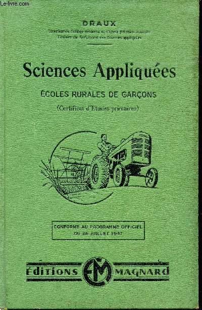 Sciences appliques. Ecoles rurales de garons