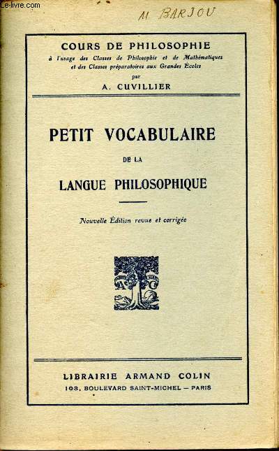 Ptit vocabulaire de la langue philosophique
