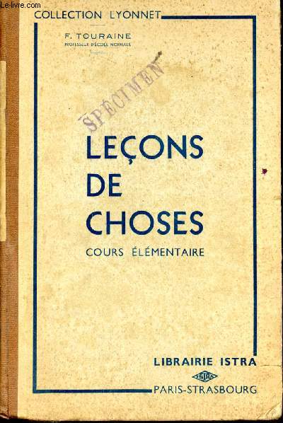 Leons de choses. Cours lmentaire