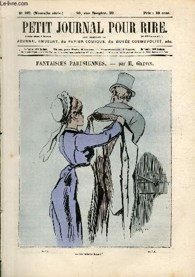 Petit journal pour rire N287 nouvelle srie, Fantaisies parisiennes par Grvin.