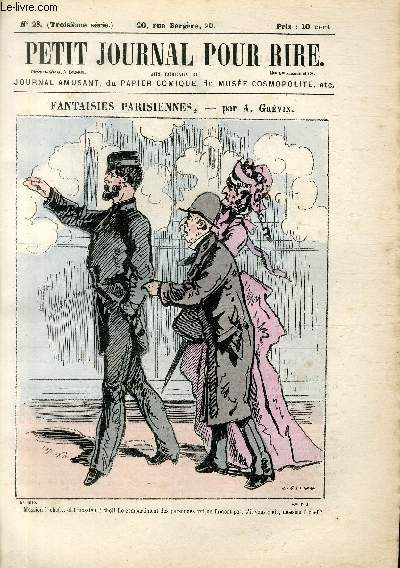 Petit journal pour rire N28 de la 3 srie, Fantaisies parisiennes par Grvin.