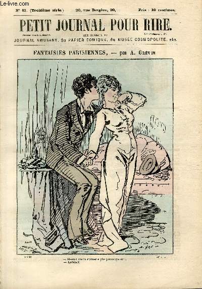 Petit journal pour rire N82 de la 3 srie, Fantaisies parisiennes par Grvin.