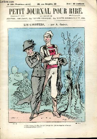 Petit journal pour rire N208 de la 3 srie, Les canotiers par Grvin.