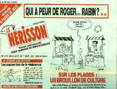 MARIUS L'EPATANT HERISSON N2419 - SUR LES PLAGES : UN BROUILLON DE CULTURE