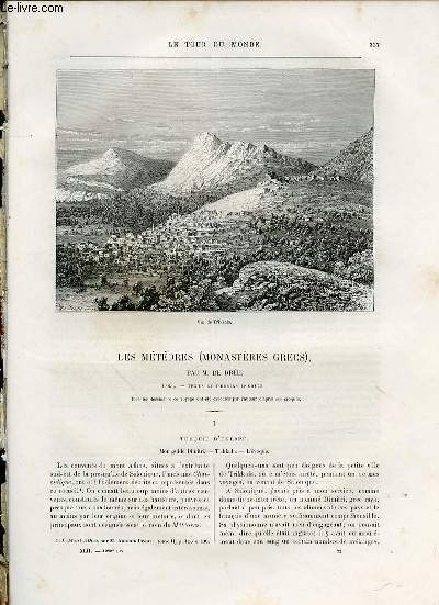 LE TOUR DU MONDE, NOUVEAU JOURNAL DES VOYAGES - LES METEORES (MONASTERES GRECS) PAR M. DE DREE.